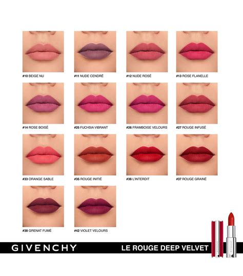 le rouge lipstick givenchy swatch|le rouge deep velvet lipstick.